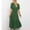 Dark green, variant on Fesfesfes Spring Dresses for Women Casual Solid Color V-neck Boho Dress Waist Lace-up Flared Short Sleeve Ruffle Splicing Part Dress