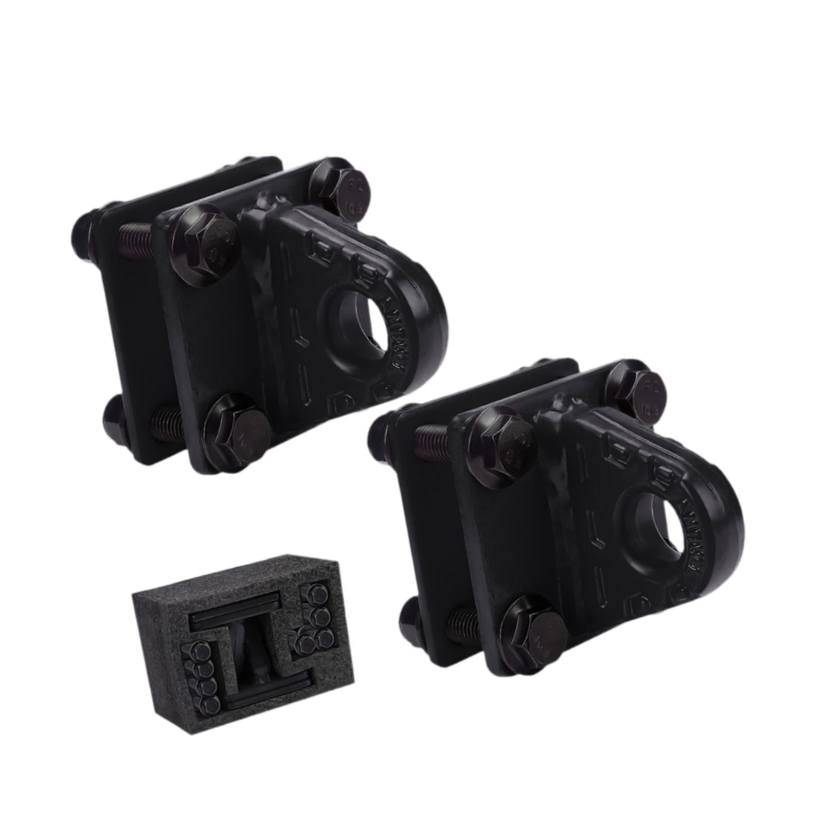 Wzmzjy 2Pcs D Ring Shackle Bracket Tow Shackle Rugged Alloy Bolt on Clevis Mount Towing Black