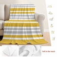 thumbnail image 5 of Ginger Yellow Stripes Blanket Soft Cozy Warm Twin Blanket for Bed, Plush Fuzzy Flannel Fleece Blankets for Sofa, Modern Minimalist Horizontal Lines Throw Blankets for Couch, Gifts for Men, 60"x80", 5 of 9