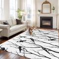 thumbnail image 3 of Area Rug for Living Room, Black Branches Birds Non-Slip Indoor Large Carpet for Bedroom/Dining Room, Modern Abstract Forest Silhouettes Washable Low-Profile Rectangle Floor Runner Rugs - 6 x 9 Ft, 3 of 7
