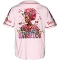 thumbnail image 2 of Lotusprinthandmade Personalized Breast Cancer Warrior Unisex Baseball Jersey XS-5XL Multicolor, 2 of 5