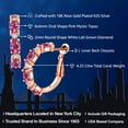 thumbnail image 2 of Gem Stone King 4.23 Ct Pink Mystic Topaz G-H Lab Grown Diamond 18K Rose Gold Plated Silver Hoop Earrings, 2 of 5