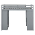 thumbnail image 7 of Full Size Loft Bed with Large Shelves, Writing Desk and LED Light, Solid Wood Loft Bed Frame with Ladder and Safety Guardrails for Kids Girls Boys Bedroom, No Box Spring Needed, Gray, 7 of 7