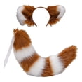 thumbnail image 2 of Cola de orejas de zorro de anime Hugo Accesorios de diadema cosplay blanco y marrón, 2 of 7