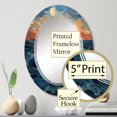 thumbnail image 3 of Designart "Boldness of the Azure River I" Modern Round Wall Mirror - Landscapes Oval Printed Decorative Oversized Mirror - Multiple Color Options, 3 of 4
