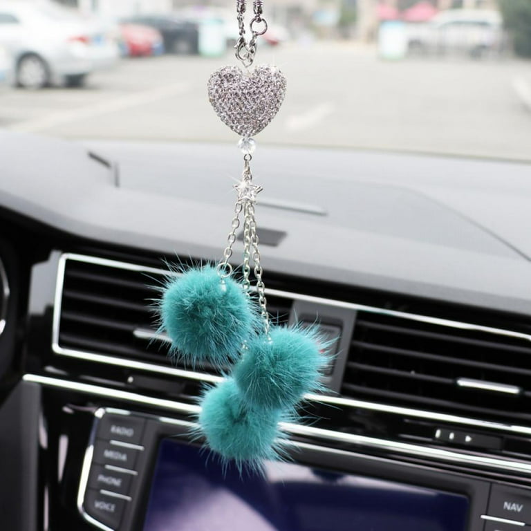 Bling Diamond Car Ornament,Crystal Car Rear View Mirror Charms