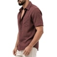 thumbnail image 7 of Cmfcve Men's Linen Shirts Short Sleeve Button Down Shirts Wrinkle Resistant Casual Vacation Beach Summer Tops, 7 of 7