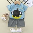 thumbnail image 2 of TBWNWG Boys Outfits&Set Toddler Boys Girls Summer Cartoon Printed Short Sleeved Tops And Shorts 2PC Children's Suit for Warm Weather,Sizes 3-4 Years, 2 of 3
