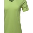 thumbnail image 4 of A2Y Women's Basic Solid Premium Cotton Short Sleeve V-neck T Shirt Tee Tops Sage S, 4 of 6