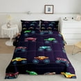 thumbnail image 2 of Erosebridal Comforter Queen Size Truck Bedding Set Colorful Trucks Comforter Set Bed Bedding Sets Truck Bedroom Deocr,Cartoon Cars Quilt Set 2 Pillow Cases Navy Blue, 2 of 6