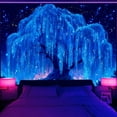 thumbnail image 6 of Simpkeely Blacklight Tree of Life Tapestry - UV Reactive Neon Willow & Galaxy Starry Night Wall Hanging, Mystical Aesthetic Wall Art for Bedroom, Living Room & Party Decor - 51.2" x 59.1", 6 of 7