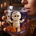 thumbnail image 5 of JHyouerji Clear Glass Tumbler,15oz Halloween Haunted House Printed Clear Glass Tumbler Multipurpose Wine Whiskey Cocktail Cup Reusable Holiday Party Table Decor, 5 of 6