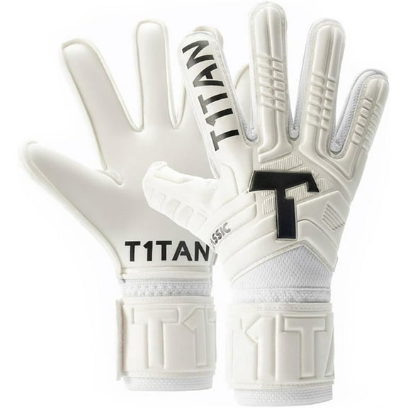T1TAN Classic 1.0 White-Out Junior Soccer Gloves Kids - Goalie Gloves for Goalkeeper - Football - Kids & Youth