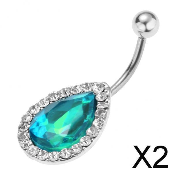 Anillos Colgantes para ombligo Yinane con diamantes de imitación 1,8 Mm 2 piezas