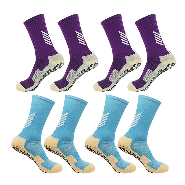 Calcetines de fútbol 4 pares de calcetines de béisbol de compresión transpirables hasta la rodilla deportivos deportivos