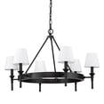 thumbnail image 5 of Golden Lighting Edinburgh 6 Light Chandelier in Matte Black with Modern White, 5 of 6