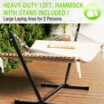 thumbnail image 4 of VEIKOUS 2-Person Hammock w/Metal Stand, Detachable Pad & Pillow 450lbs Weight Capacity, White, 4 of 10