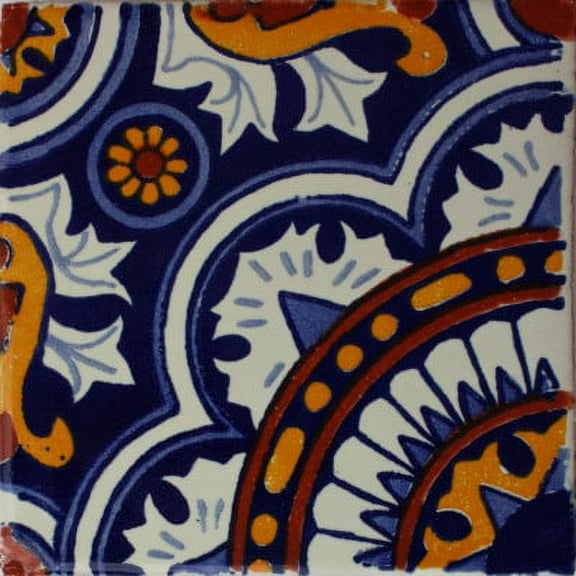 4.2x4.2 Moroccan Talavera Mexican Tile, Set of 9 pcs