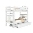 thumbnail image 4 of Bedz King Tall Bunk Beds Twin over Twin Mission Style with End Ladder and a Twin Trundle, White, 4 of 9