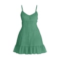 thumbnail image 4 of Women's Linen Suspender Dress with Ruffled Skirt in Solid Colors, 4 of 7