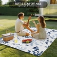 thumbnail image 4 of Blue Botanical Outdoor Rug for Patio/Deck/Porch, Non-Slip Large Area Rug 5 x 7 Ft, Spring Floral Watercolor Leaf Indoor Outdoor Rugs Washable Area Rugs, Reversible Camping Rug Carpet Runner, 4 of 8