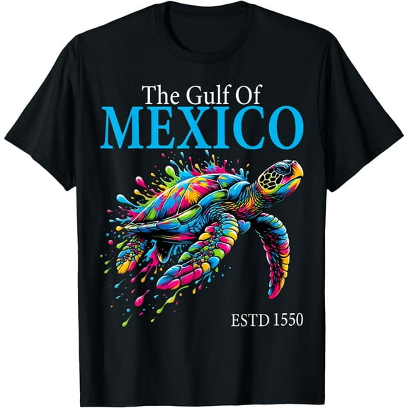 Gulf of Mexico turtle T-Shirt,Black tee