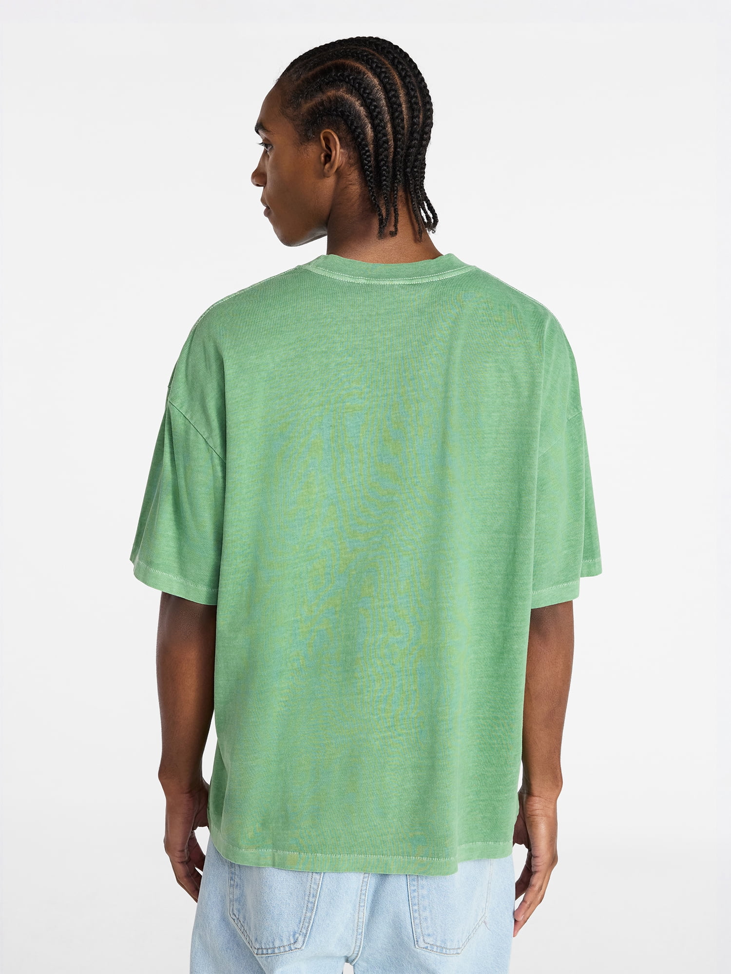 No Boundaries Men's Oversized Boxy Tee with Short Sleeves, XS-4XLT