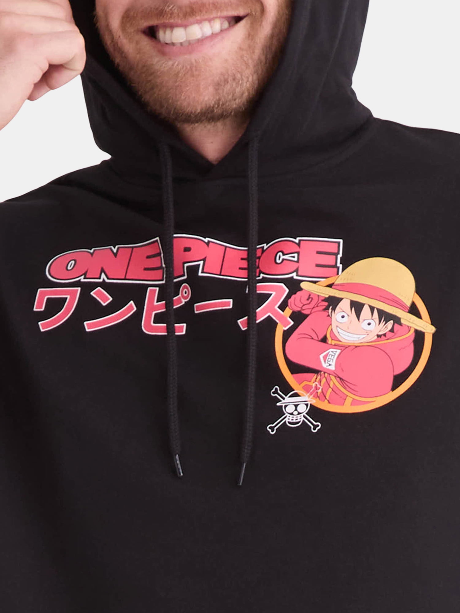 One Piece Men's and Big Men's Front Back Graphic French Terry Hoodie with Long Sleeves, Sizes XS-3XL