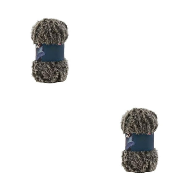 Inteprter Hilo de punto Pelota de piel Suministros de costura Lana de colores Cachemira Herramienta para coser Bufanda Sombrero multiusos Café 2Conjunto