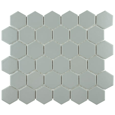 SomerTile FEB8CCD2 Cana Cendra Ceramic Floor and Wall Tile, 7.75" x 7.75", Grey/Blue/Brown