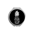 thumbnail image 1 of Be a Pineapple Stand Tall Quote Black Hand Compact Mirror Round Portable Pocket Glass, 1 of 3