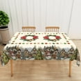 thumbnail image 3 of Nanqianyi Winter Christmas Village 60'' x 84'' Rectangular Tablecloth, Snowman Wreaths Xams Decor for Kitchen Dinner, 3 of 9