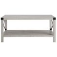 thumbnail image 1 of Walker Edison Table Basse en Bois Rustique avec Étagère, Gris Pierre, 1 of 2