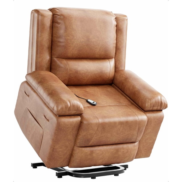 Bingirl Fauteuil Inclinable Releveur avec Chaleur et Massage - Faux PU, Réglable pour Personnes Âgées et Mobilité Réduite