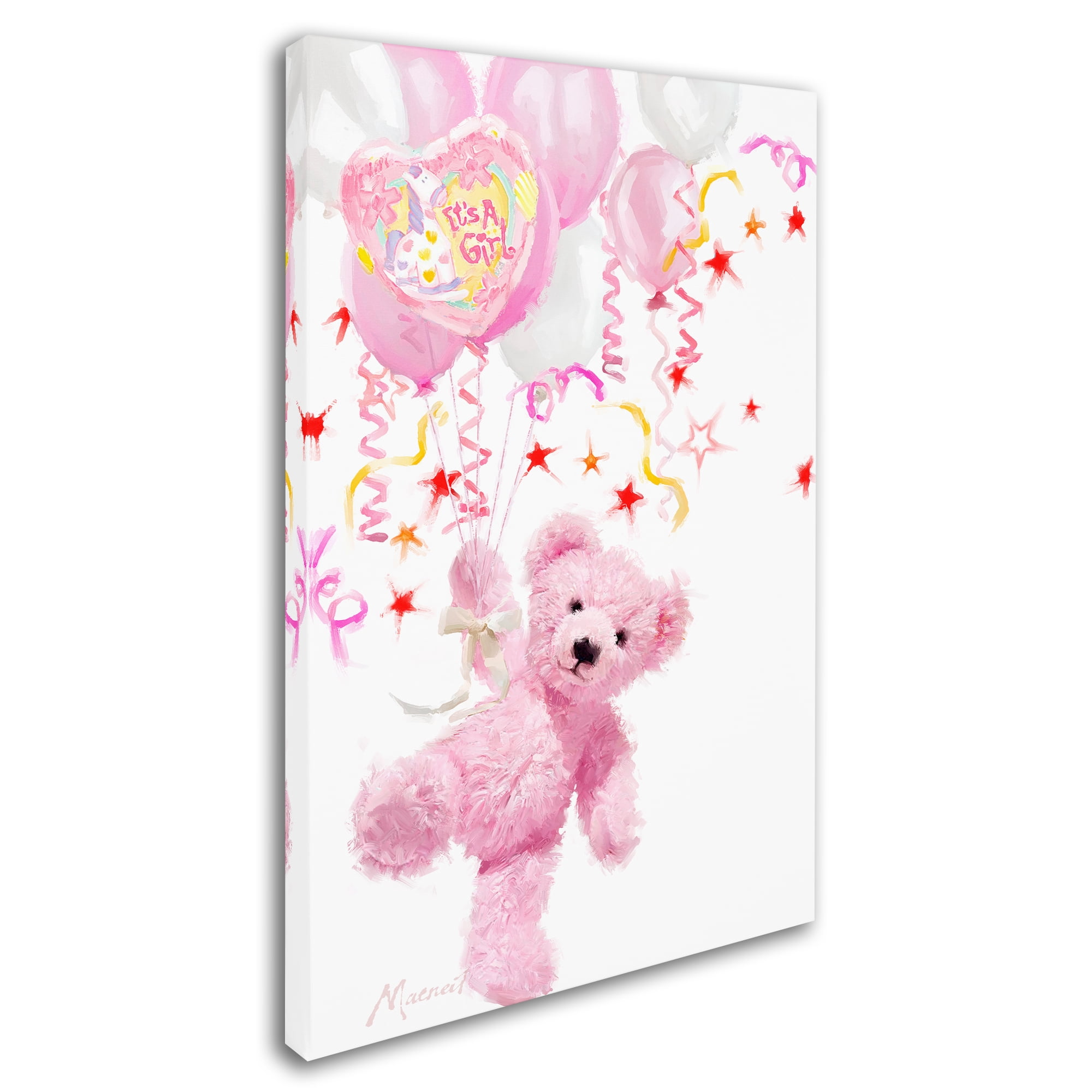 Trademark Fine Art 'Pink Teddy' Canvas Art by The Macneil Studio