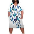 thumbnail image 2 of Homenesgenics Summer Dresses for Women under $10 Plus Size Women's Fashion Print Plus Size V-Neck Ventilate Sexuality Dress, 2 of 5