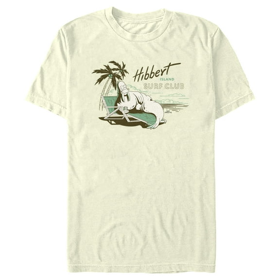 Men's The Simpsons Walrus Homer Hibbert Island Surf Club  Graphic Tee Beige 3X Large
