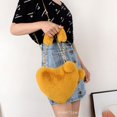 thumbnail image 5 of Bolso de mano de felpa con forma de corazón para mujer, bandolera de mano, monedero de lana sintética con forma de corazón de melocotón, 5 of 5