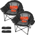thumbnail image 2 of Heated Oversized Camping Chairs for Adults  Heavy Duty Folding Chair with Heating (Power Bank Not Included)  Portable Padded Lawn Chairs with Cup Holder  &;, 2 of 3