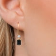 thumbnail image 3 of Gem Stone King 14K Yellow Gold Black Onyx and Lab Grown Diamond Earrings for Women | 1.25 Cttw | Gemstone December Birthstone | Octagon 6X4MM, 3 of 6