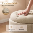 thumbnail image 3 of EOP 25" Round Storage Ottoman, Modern Tufted Fabric Footrest Stool With Reversible Tray Lid, Solid Wood Legs, Multifunctional Coffee Table For Living Room, Bedroom, Coffee, 3 of 16