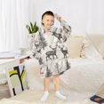 thumbnail image 6 of FORMRS Wearable Blanket Hoodie with Sleeves for Kids Cozy Flannel Sweatshirt, Beige Deer, 6 of 7