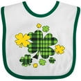 thumbnail image 3 of Inktastic St. Patrick's Day Plaid Green and Yellow Shamrocks Boys or Girls Baby Bib, 3 of 4