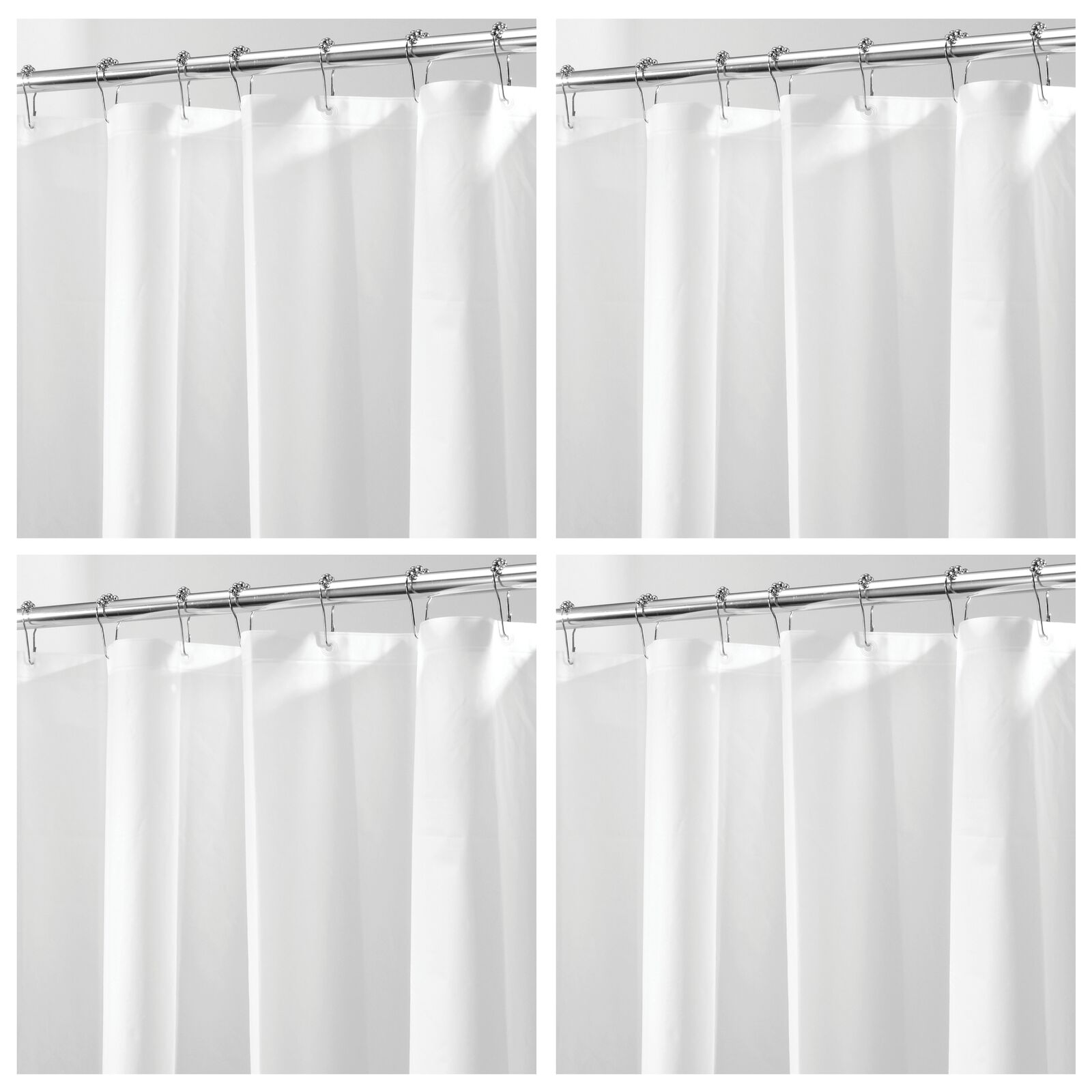 mDesign PEVA Shower Curtain Liner 72" x 72" Deluxe Water/Odor Resistant Heavy Plastic 3Gauge