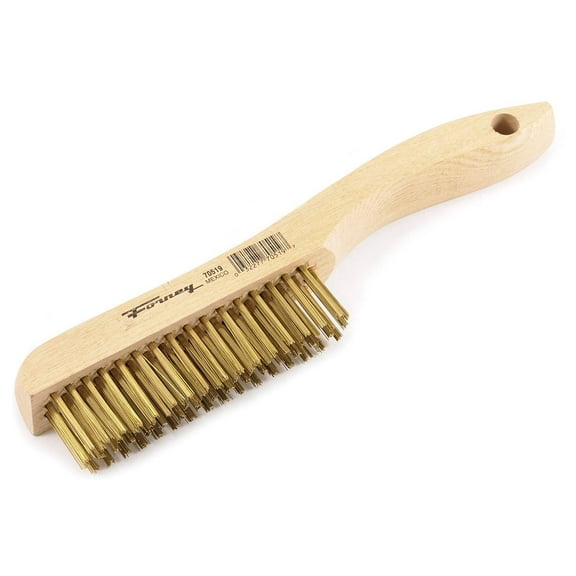 Forney Industries Scratch Brush with Shoe Handle, Brass, 4 x 16 Rows