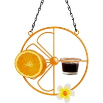 GIXUSIL Oriole Bird Feeder, 17 inch Hanging Metal Bird Feeder,Detached Bowl Design,Orange Fruit Feeder,Great for Garden,Outdoor,Christmas Gift