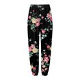 thumbnail image 6 of Wide Leg Pants Woman Loose Classic Style Floral Cropped Trousers with Pockets Grey Casual Yoga Pant S, 6 of 6