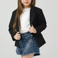thumbnail image 2 of bbymog Girls Blazer Jacket Turndown Long Sleeve formal Casual Coat Kids Jackets Girls School Uniform Clothes for Girls Black B 13 Years, 2 of 5