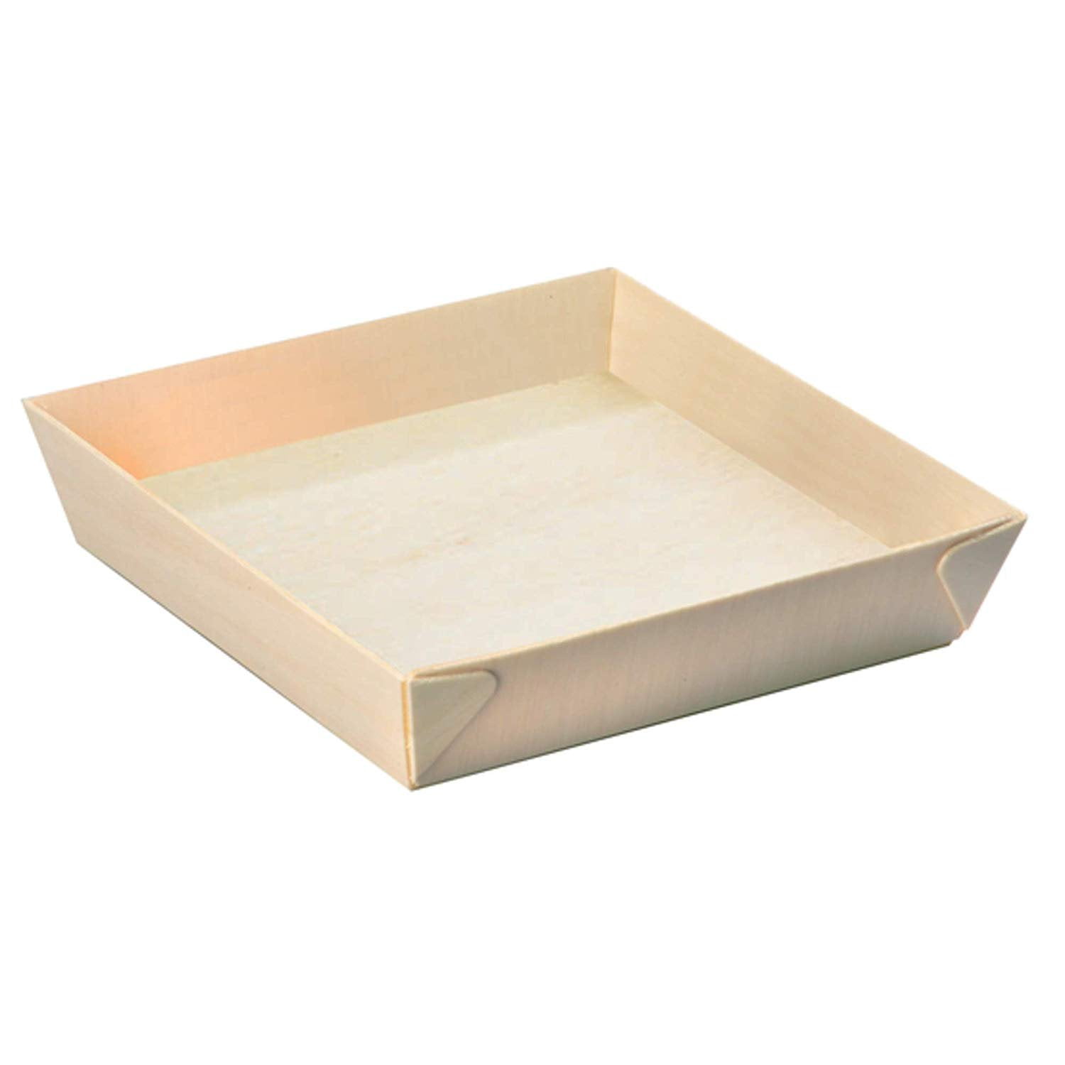 Samurai Square Wooden Tray (Case of 100), PacknWood Biodegradable