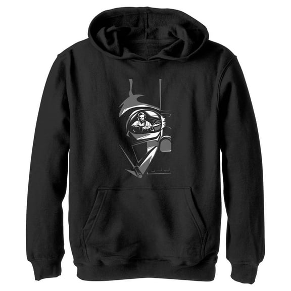 Boy's Star Wars: Obi-Wan Kenobi Darth Vader Helmet Reflection with Obi-Wan  Pull Over Hoodie Black Large